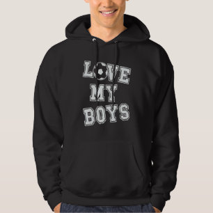 Retro Liebe meine Jungs Fußball-Vater und Fußball- Hoodie