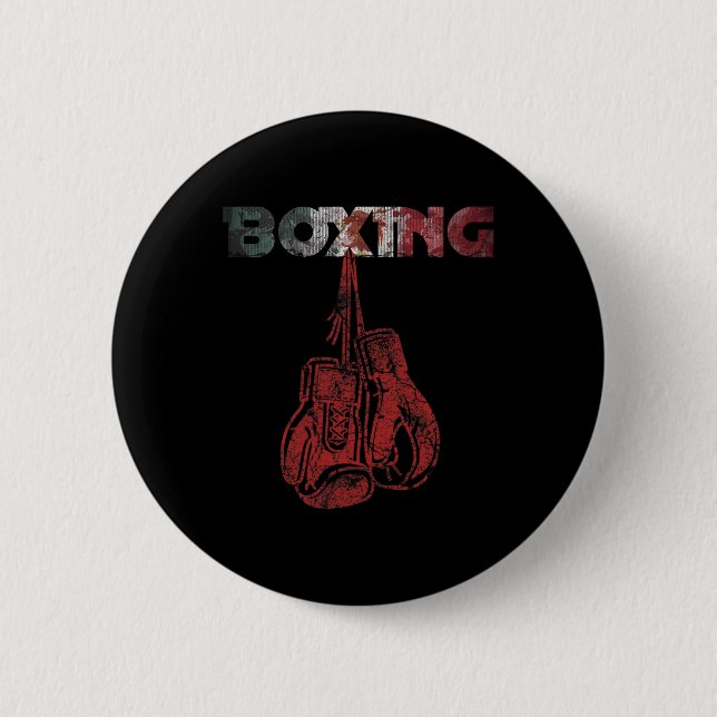 Retro Liebe Red Boxing Handschuhe im mexikanischen Button (Vorderseite)