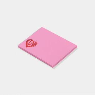 Retro Liebe Red Trendy Typografie Post-it Klebezettel