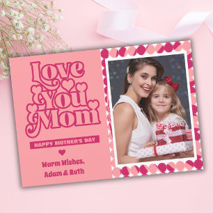 Retro Liebe Sie Mama Personalisiert Foto Mütter Ta Karte