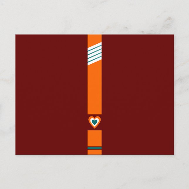 Retro-Liebe Streifen Postkarte (Vorderseite)