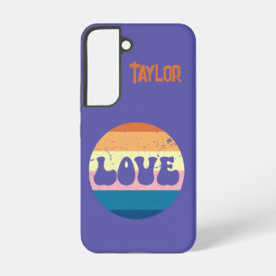 Retro-Liebe-Typografie auf Vintage-Sonnenuntergang Samsung Galaxy Hülle