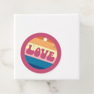 Retro-Liebe Typografie auf Vintagen Sonnenuntergan Geschenkanhänger