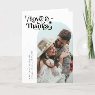 Retro-Liebe und Dank der White Arch-Hochzeit Dankeskarte