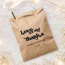 Retro Liebe und Dank Gastgeschenk Hochzeit