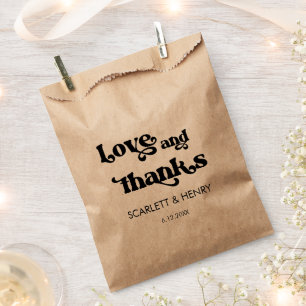 Retro Liebe und Dank Gastgeschenk Hochzeit Geschenktütchen