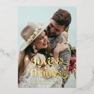 Retro-Liebe und dank-Overlay Folieneinladung