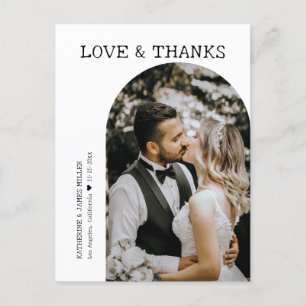 Retro-Liebe und dank White Arch-Foto Hochzeit Postkarte
