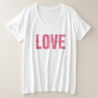 Retro-Liebe - Vintag rosa gestörte Typografie Große Größe T-Shirt