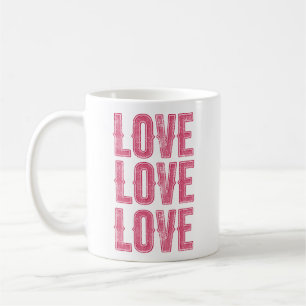 Retro Liebe - Vintage Rosa abgenutzte Typografie Kaffeetasse