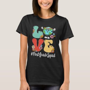 Retro-Liebe Welt-Erde-Tag 2023 Erste-Klasse-Truppe T-Shirt