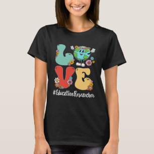 Retro Liebe Welterdtag 2023 Bildung Research T-Shirt