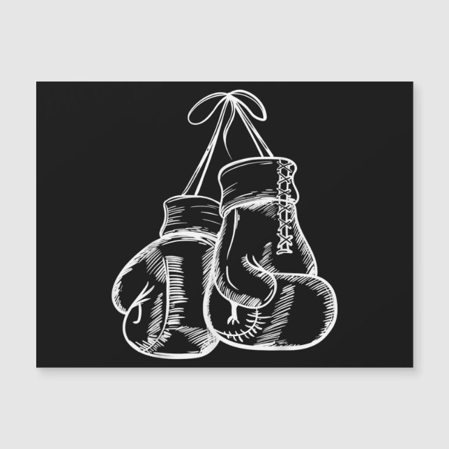 Retro Liebe White Boxing Gloves Geschenke Boxer Ge Magnetkarte (Vorderseite)