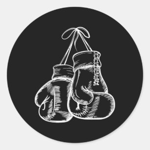 Retro Liebe White Boxing Gloves Geschenke Boxer Ge Runder Aufkleber
