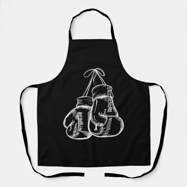 Retro Liebe White Boxing Gloves Geschenke Boxer Ge Schürze (Vorderseite)