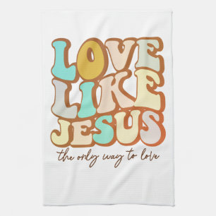 Retro-Liebe wie Jesus Geschirrtuch