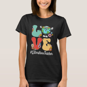 Retro Liebe World Earth Day 2023 Literaturlehrer T-Shirt