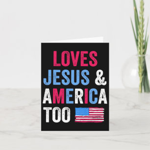 Retro Lieben Jesus und Amerika zu 4. Juli Chri Karte