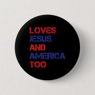 Retro-Lieben Jesus und Amerika zu Christlichen 4. Button