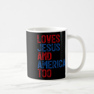 Retro Lieben Jesus und Amerika zu Gott Christlich Kaffeetasse