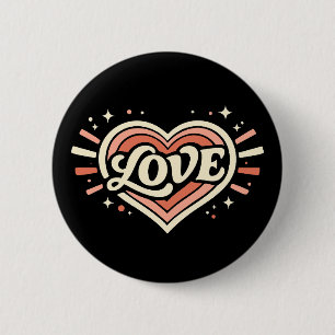 Retro-Liebesherz Valentinsklassiker Button