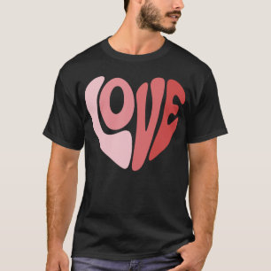 Retro-Liebesherz-Valentinstag-Typografie T-Shirt