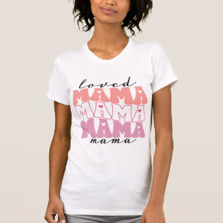 Retro liebte Mama mit Herz T-Shirt