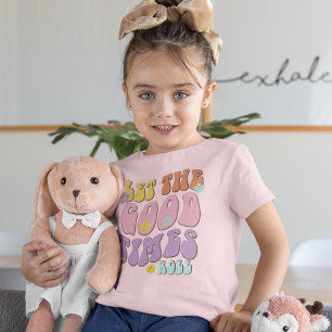 Retro Ließ die guten Zeiten rollen Zitat Rosa Gelb T-Shirt