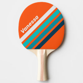 Retro Lifeguard Angled Striping with Name Tischtennis Schläger