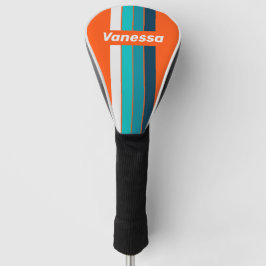 Retro Lifeguard Pin Striped with Name Golf Headcover