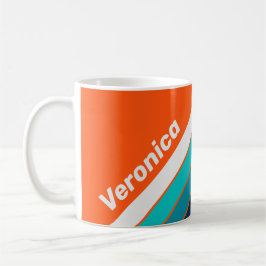 Retro Lifeguard Stripes with Name Kaffeetasse
