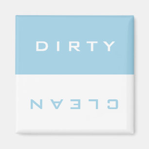 Retro Light Blue and White Dirty/Clean Geschirrsp Magnet