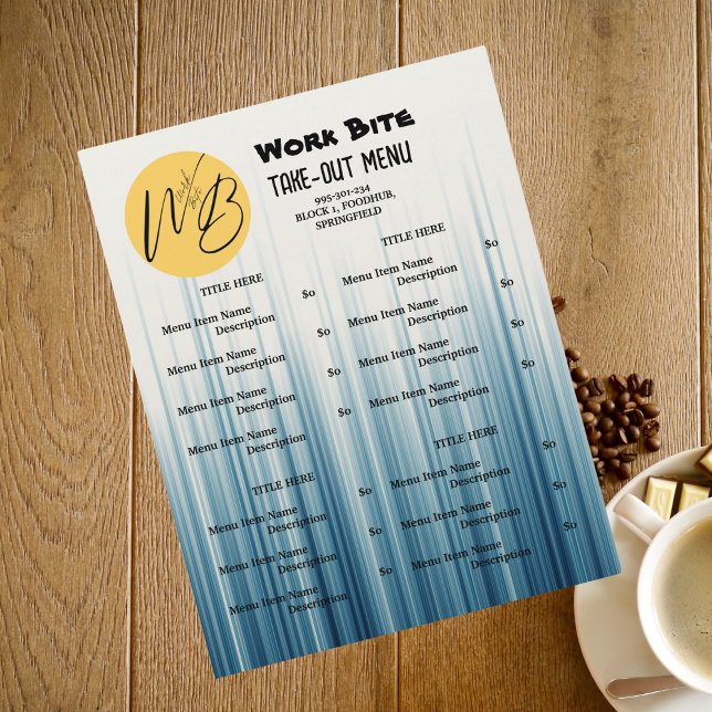 Retro Light Blue Restaurant Ausstieg Menü QR Code (Von Creator hochgeladen)