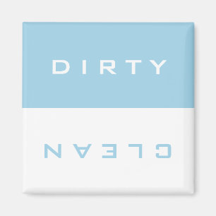Retro Light Blue und White Dirty/Clean Geschirrspü Magnet