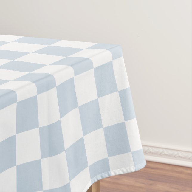 Retro Light Dusty Blue Checkered Pattern Tischdecke (Beispiel)
