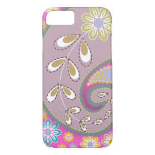 Retro Light Pastell lila Paisley Motif iPhone 8/7 Hülle