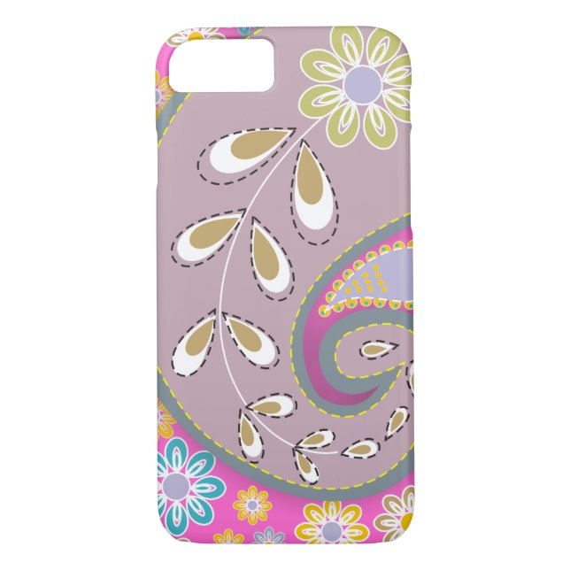 Retro Light Pastell lila Paisley Motif Case-Mate iPhone Hülle (Rückseite)