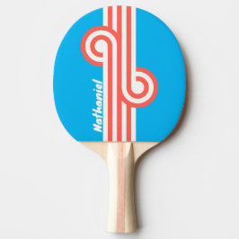 Retro Light Sky Blue Loop mit Namen Tischtennis Schläger