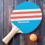 Retro Light Sky Blue Streifen mit Namen Tischtennis Schläger<br><div class="desc">Das Retro Light Sky Blue Stripes Ping Pong Paddle mit dem Namen bringt Ihrem Spiel einen erfrischenden Farbenstoß mit einem beruhigenden hellblauem Streifen-Design, das ein Gefühl von Spaß und Nostalgie verkörpert. Dieses Paddel ist personalisiert mit Ihrem Namen und bietet Spielern die Möglichkeit, ihren einzigartigen Stil zu präsentieren, während sie eine...</div>
