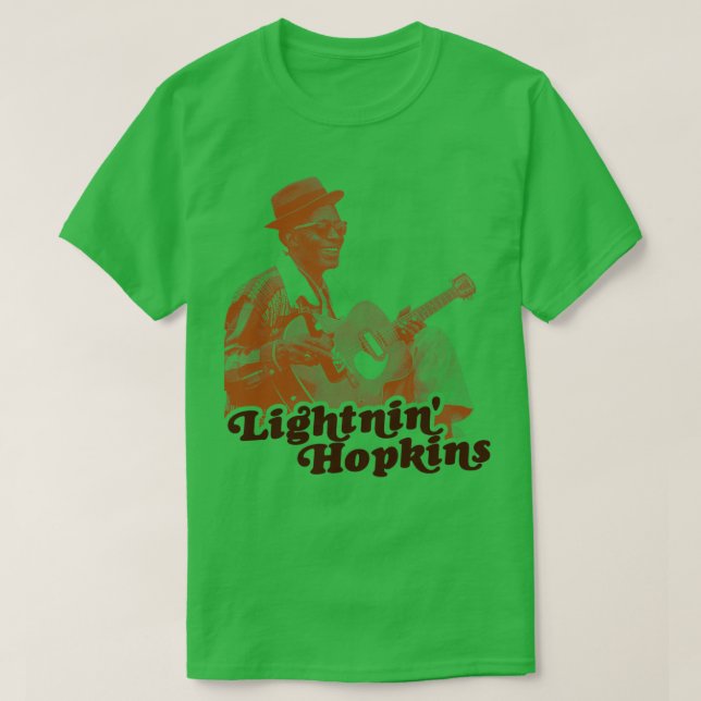 Retro Lightnin Hopkins Sepia Tribute T-Shirt (Design vorne)