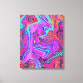 Retro Lila, blau und orange Abstrakte flüssige Kun Leinwanddruck