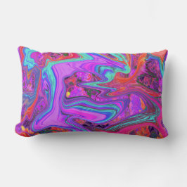 Retro Lila, blau und orange Abstrakte flüssige Kun Lendenkissen