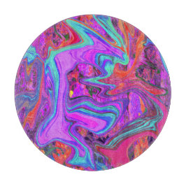 Retro Lila, blau und orange Abstrakte flüssige Kun Schneidebrett