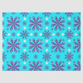 Retro-Lila-Blumen auf blauem Hintergrund Seidenpapier