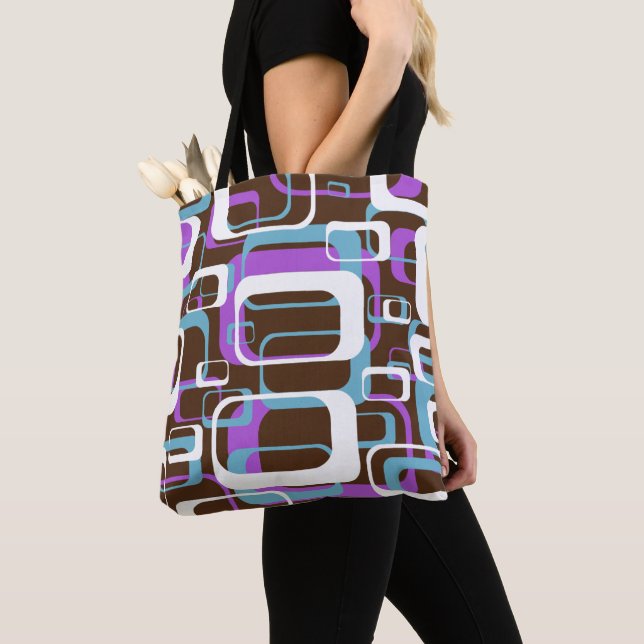 Retro Lila Brown 60er Muster (Von Nahem)