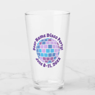 Retro Lila Diskothek Ball PERSONALISIERT Glas