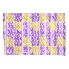 Retro-Lila-gelbes geometrisches Muster Kissenbezug