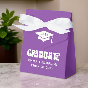 Retro Lila Graduate Class 2024 Geschenkschachtel
