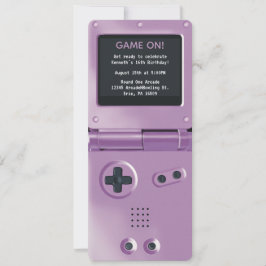 Retro-Lila-Handheld-Gaming-Geburtstagseinladung Einladung