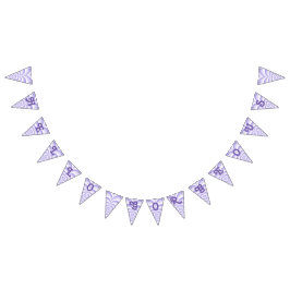 Retro Lila Heft Party Bunting Banner